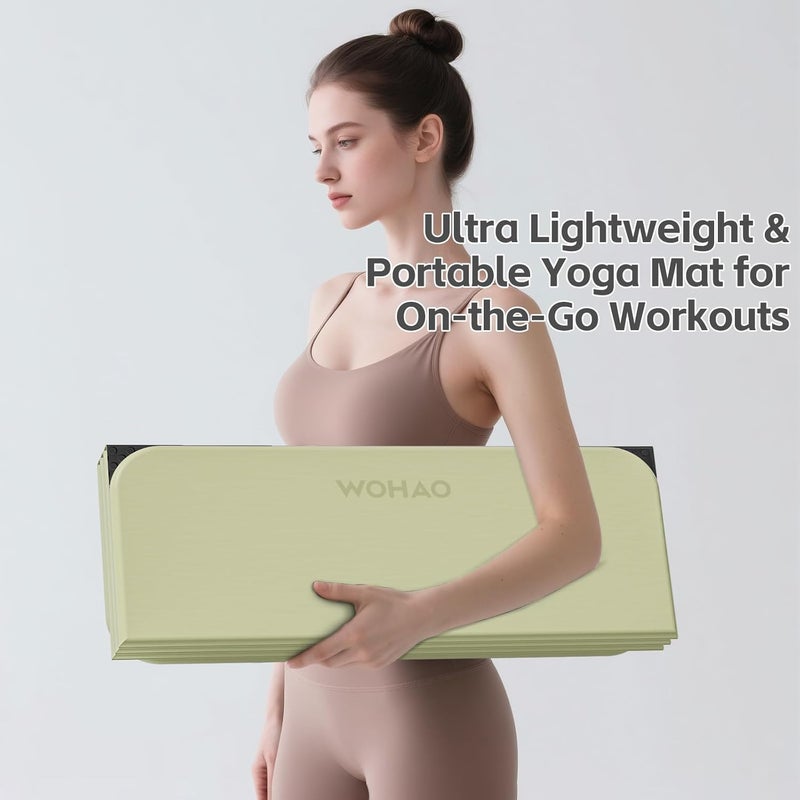 wohao 7-Fold Yoga Mat 70"x24" - 1/2 Inch Thick Folding Exercise Mat, Compact Non-Slip TPE Mat for Travel, Storage, Yoga & Home Gym, Lightweight & Portable - Image 4